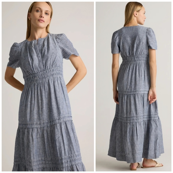 Quince Dresses & Skirts - Quince Blue Striped Maxi Dress